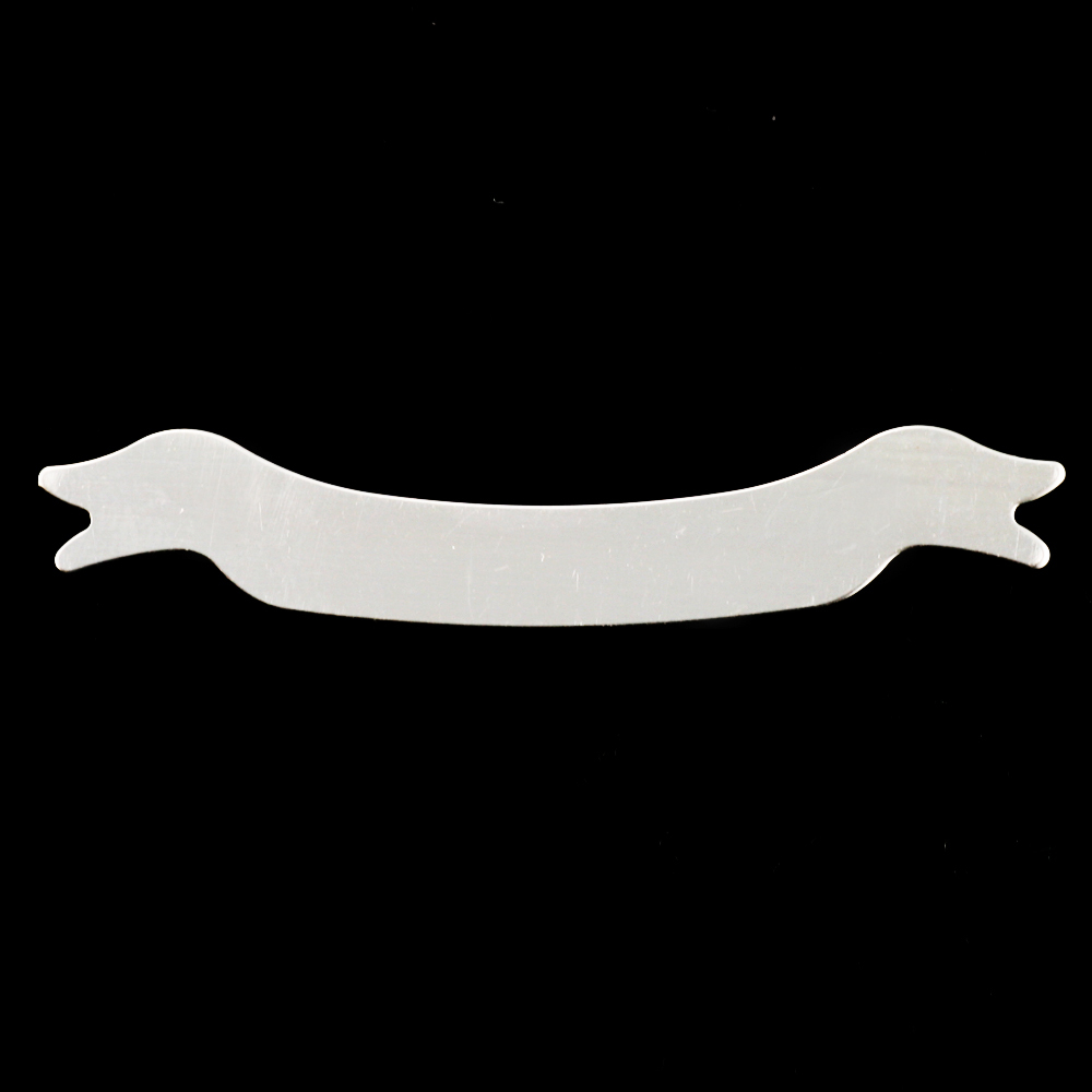 Metal Stamping Blanks Sterling Silver Banner, 55mm (2.16") x 6.4mm (.25"), 24g
